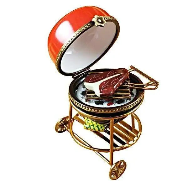 Bar-B-Que Grill Porcelain Limoges Food Home French Trinket Box
