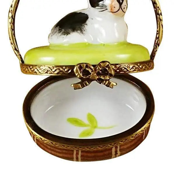 Basket with Mini Rabbit Limoges Box - Limoges Box Boutique