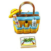 Beach Tote with Hat and Accessories Porcelain Limoges beach ocean travel French Trinket Box