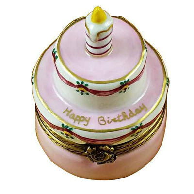 Birthday Cake w Pink Candle Limoges Box - Limoges Box Boutique