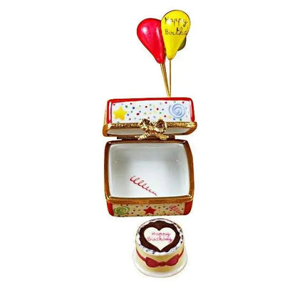 Birthday Cake with Balloons and Confetti Limoges Box - Limoges Box Boutique