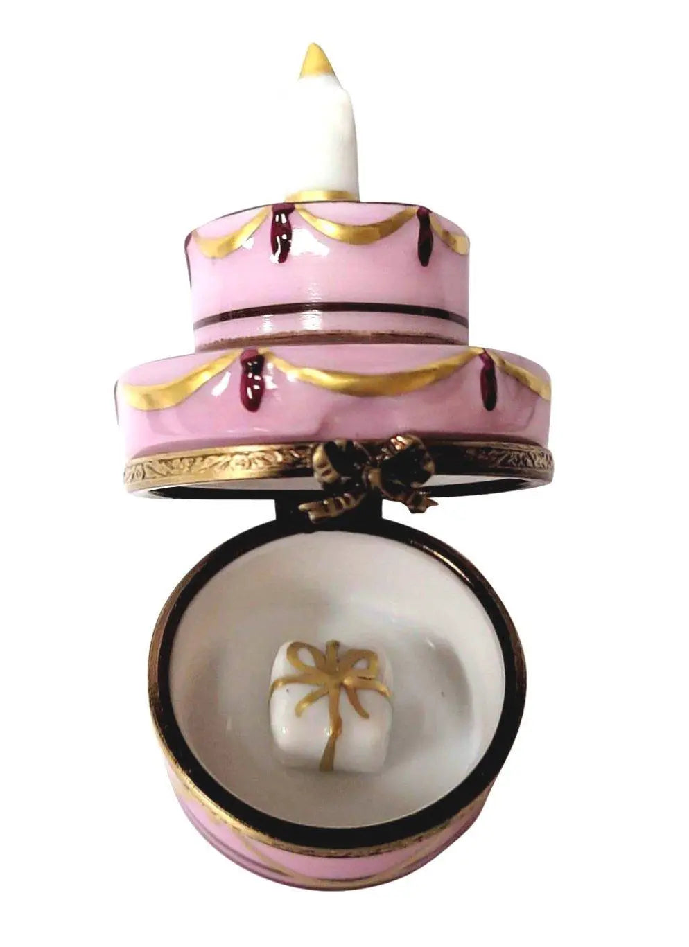 Birthday Cake with Candle Porcelain Limoges birthday French Trinket Box