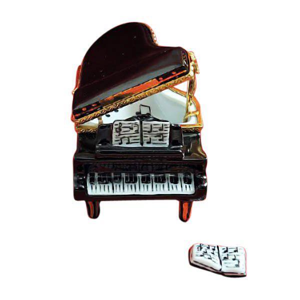 Black Grand Piano w Music Book Porcelain Limoges music Rochard Limoges Box French Trinket Box