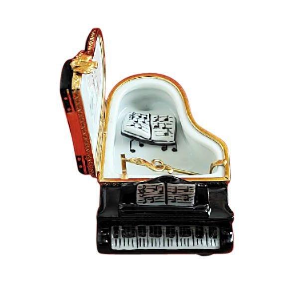 Black Grand Piano w Music Book Porcelain Limoges music Rochard Limoges Box French Trinket Box