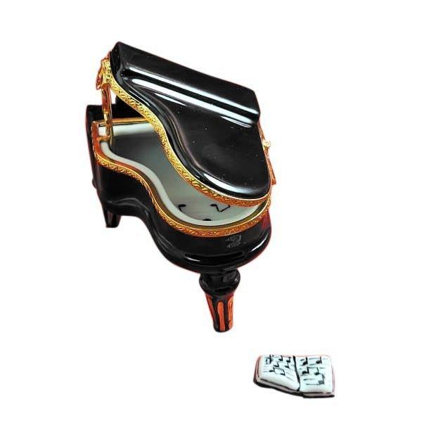 Black Grand Piano w Music Book Porcelain Limoges music Rochard Limoges Box French Trinket Box