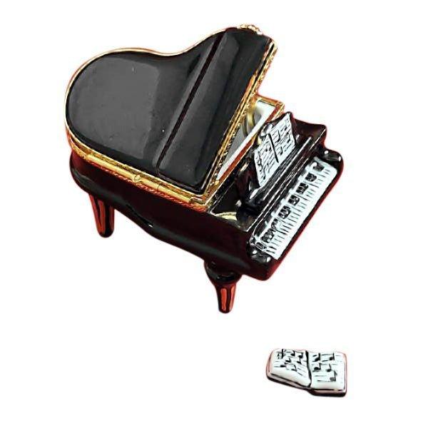Black Grand Piano w Music Book Porcelain Limoges music Rochard Limoges Box French Trinket Box