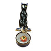 Black Halloween Cat on Night with Jackolantern Porcelain Limoges Cat halloween French Trinket Box