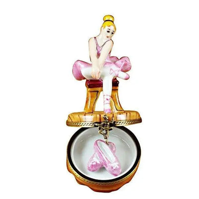 Blond Hair Ballerina with Toe Shoes Limoges Box - Limoges Box Boutique