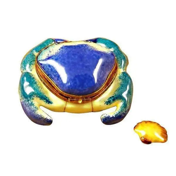 Blue Crab with Shell Porcelain Limoges fish ocean beach French Trinket Box