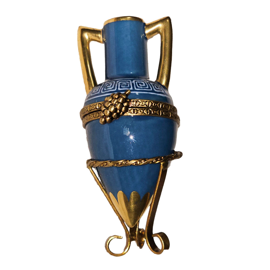 Blue Elegance Urn Box Porcelain Limoges furniture traditional French Trinket Box