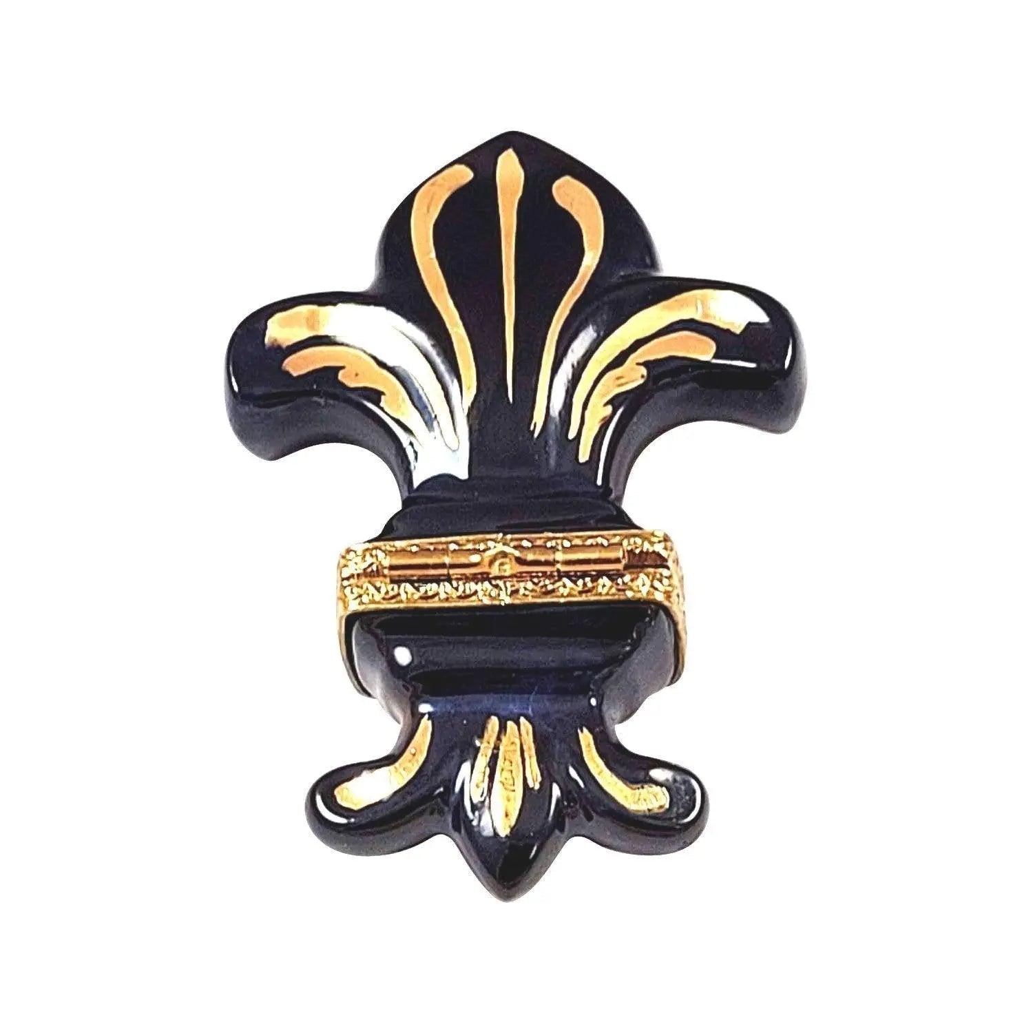 Blue Fleur De Lys Porcelain Limoges france paris French Trinket Box