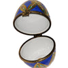 Blue Gold Embellished Limoges Egg Porcelain Limoges egg French Trinket Box