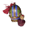 Blue Green Egg Perfume Box Porcelain Limoges Egg perfume French Trinket Box