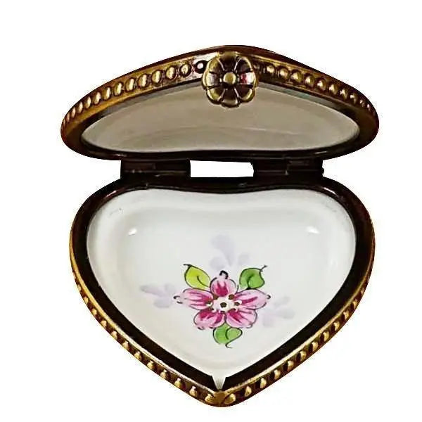 Blue Heart Roses on Blue Base Porcelain Limoges HEART LIMOGES BOXES love French Trinket Box