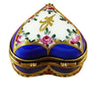 Blue Heart with Flowers Porcelain Limoges HEART LIMOGES BOXES love French Trinket Box