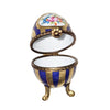 Blue Striped Gold Limoges Egg Porcelain Limoges egg French Trinket Box