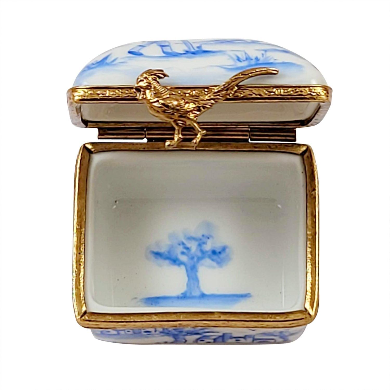 Blue Toile Porcelain Limoges Traditional French Trinket Box