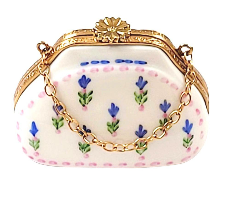 Bluebonnet Purse Porcelain Limoges purse trinket box French Trinket Box