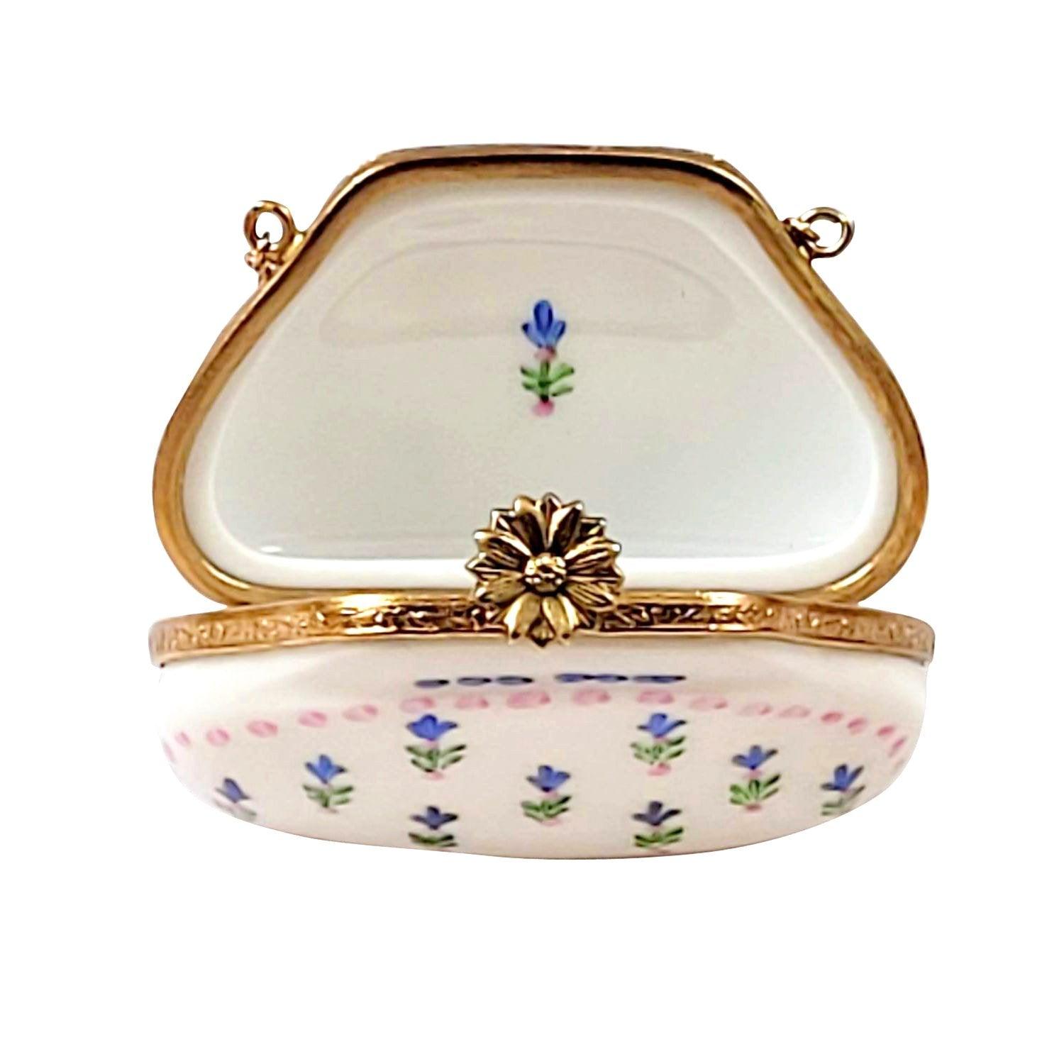 Bluebonnet Purse Porcelain Limoges purse trinket box French Trinket Box