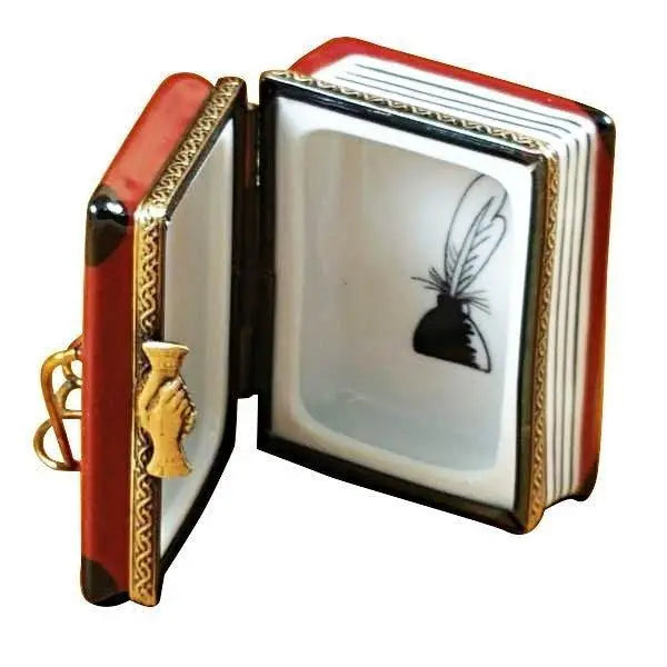 Book with Glasses Porcelain Limoges book French Trinket Box