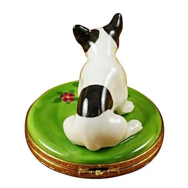 Boston Terrier Dog Porcelain Limoges dog French Trinket Box