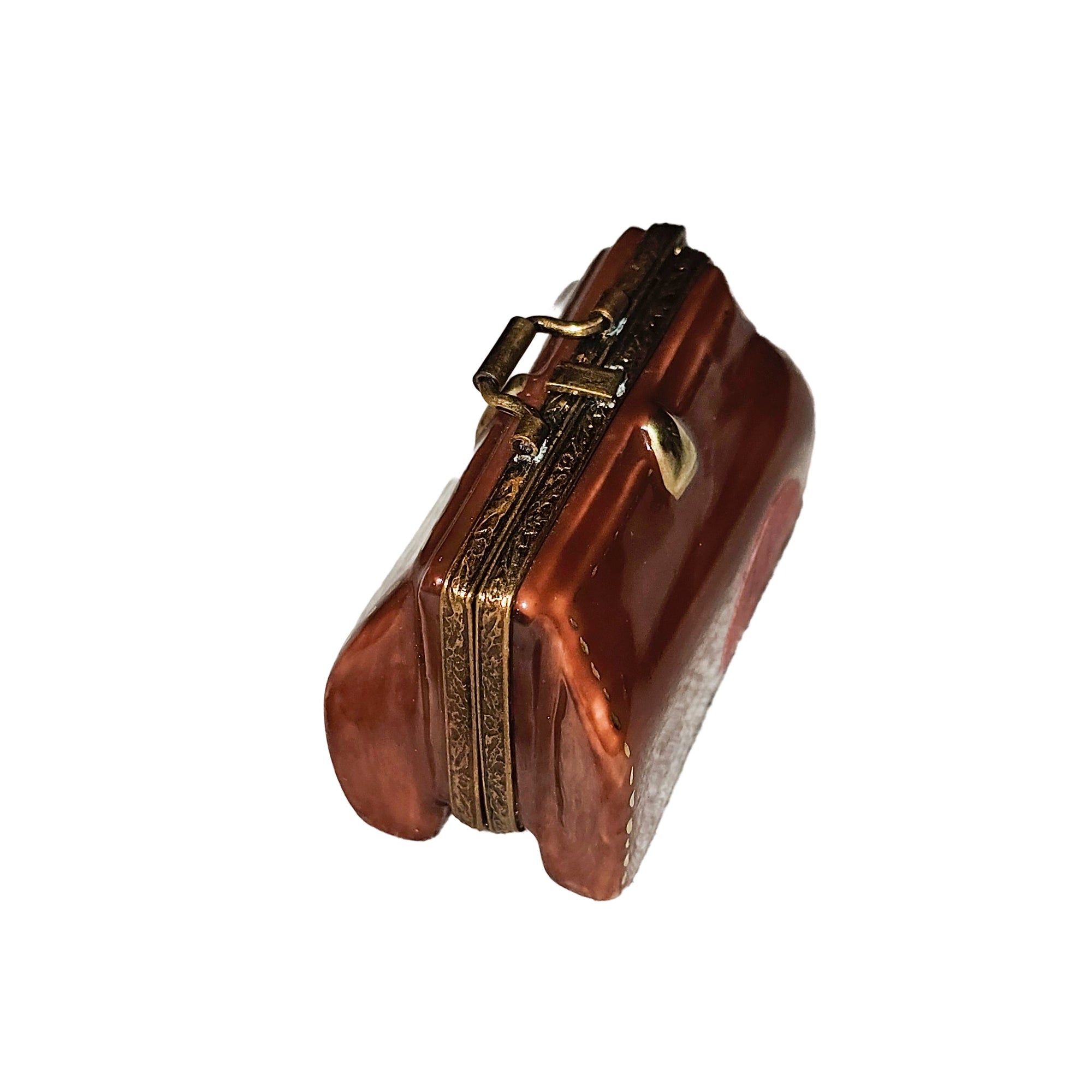 Brown Doctor Bag Limoges Box Porcelain Limoges Professional French Trinket Box