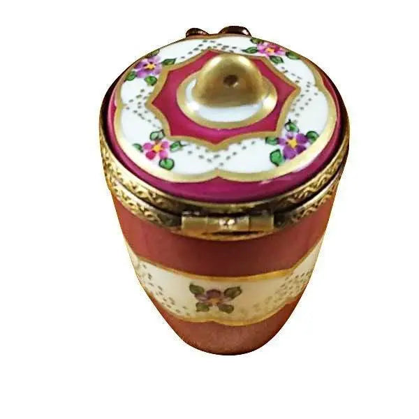 Burgundy Urn with Gold Handle Porcelain Limoges traditional French Trinket Box
