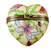 Butterfly Heart Porcelain Limoges Butterfly Heart French Trinket Box