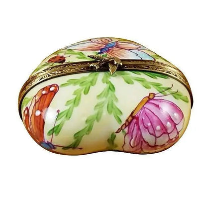 Butterfly Heart Porcelain Limoges Butterfly Heart French Trinket Box