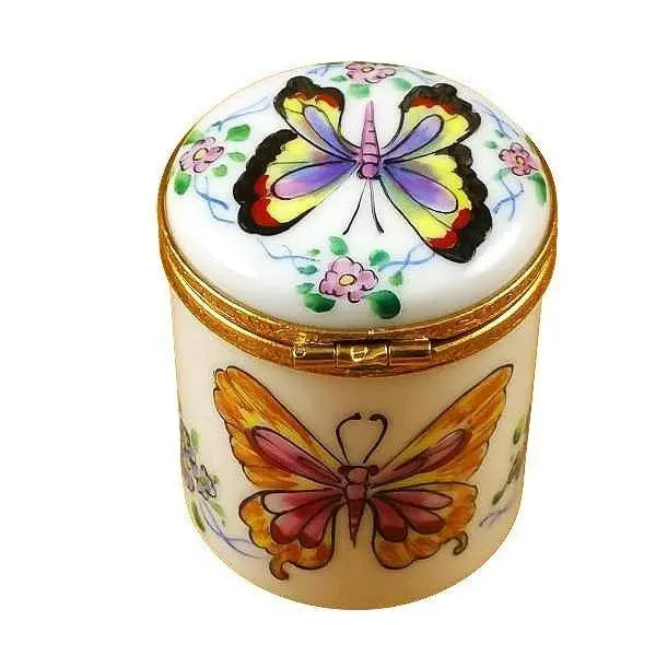 Butterfly Stamp Holder Porcelain Limoges Butterfly Home French Trinket Box