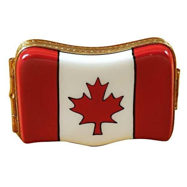 Canadian Flag Porcelain Limoges travel French Trinket Box