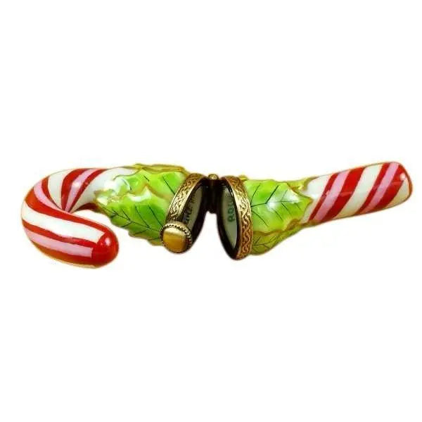 Candy Cane Christmas Porcelain Limoges xmas theme French Trinket Box