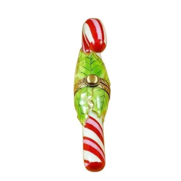 Candy Cane Christmas Porcelain Limoges xmas theme French Trinket Box