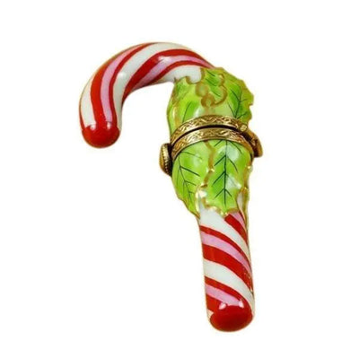 Candy Cane Christmas Porcelain Limoges xmas theme French Trinket Box