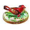 Cardinal Spring Porcelain Limoges bird French Trinket Box