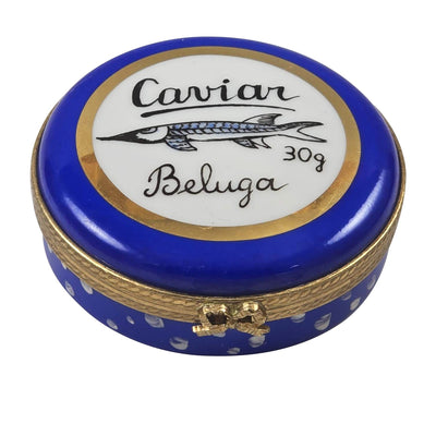 Cavier in Can Porcelain Limoges food French Trinket Box