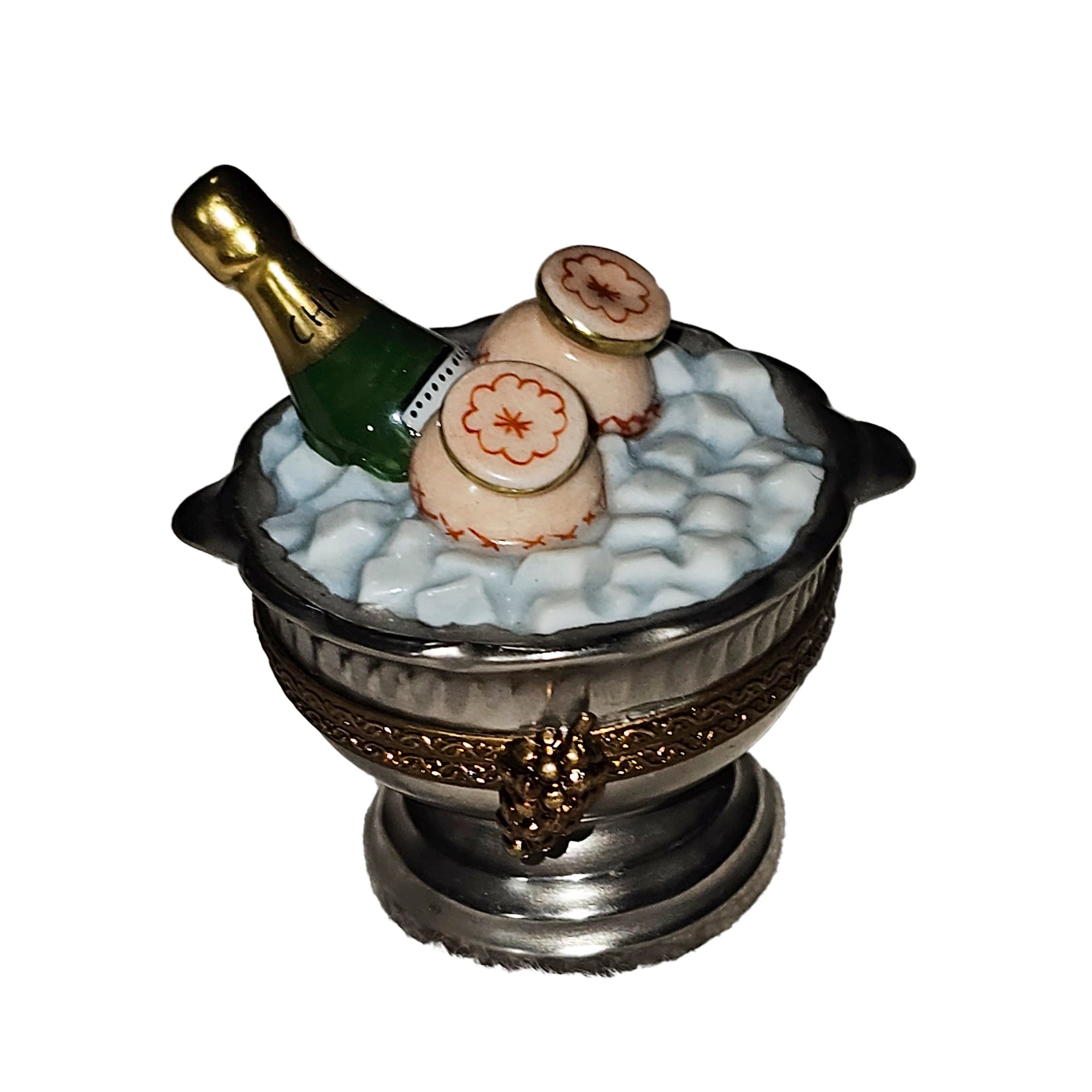 Champagne Celebration Limoges Box Porcelain Limoges wine spirit French Trinket Box