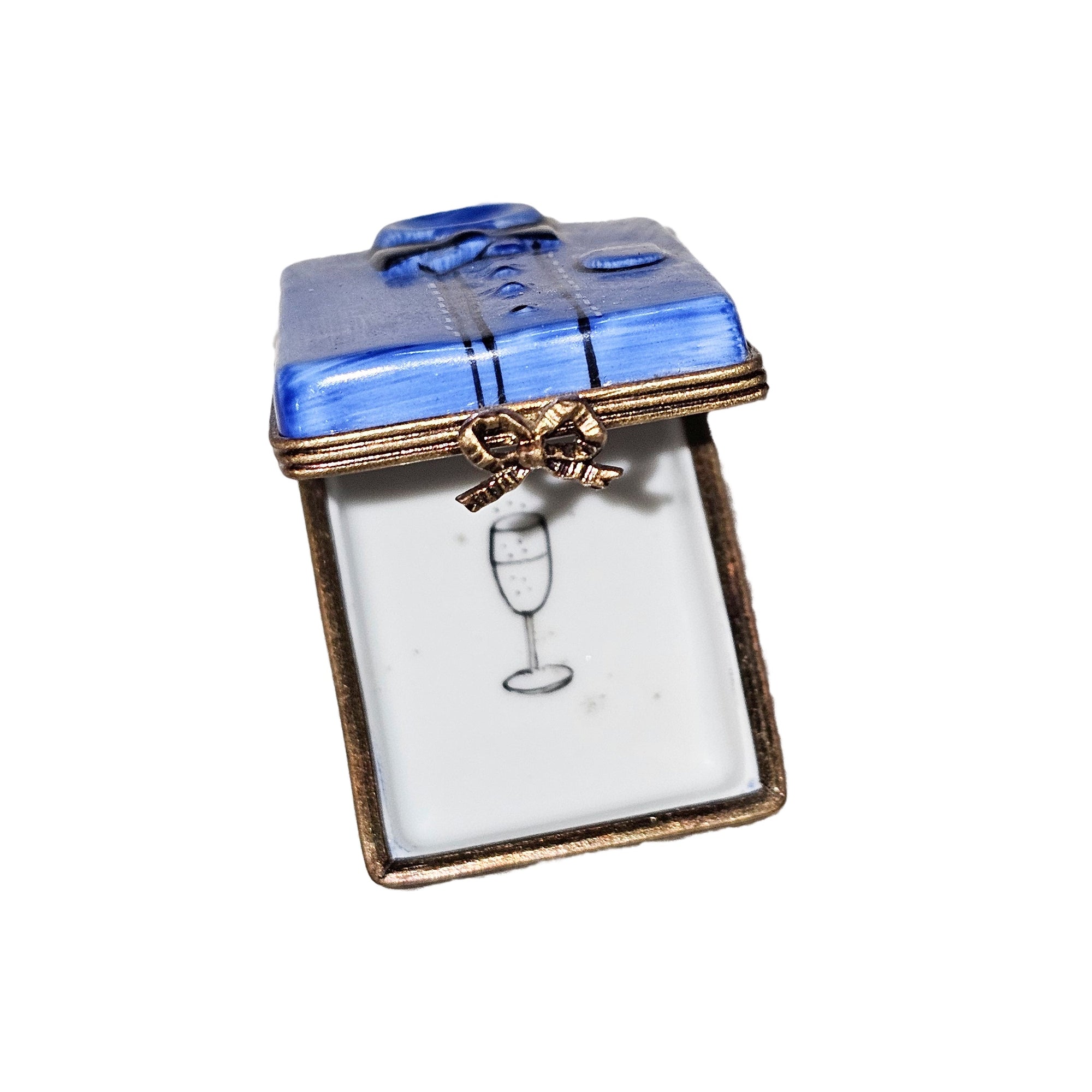 Charming Blue Dress Shirt Box Porcelain Limoges home fashion French Trinket Box
