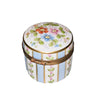 Charming Blue Striped Limoges Box Porcelain Limoges traditional French Trinket Box