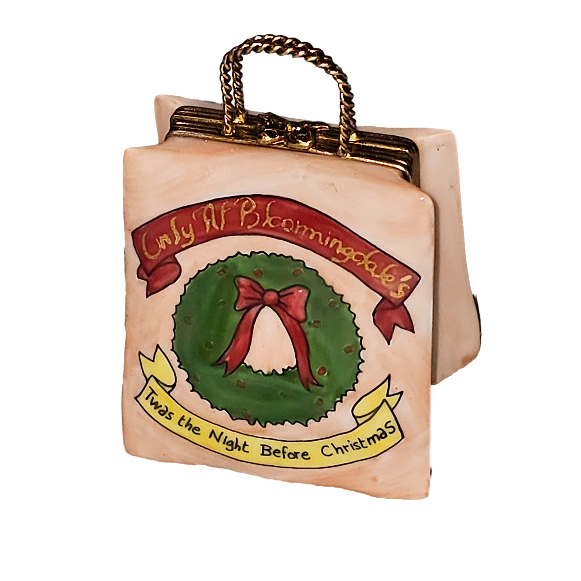 Charming Christmas Shopping Delight Porcelain Limoges christmas xmas theme French Trinket Box