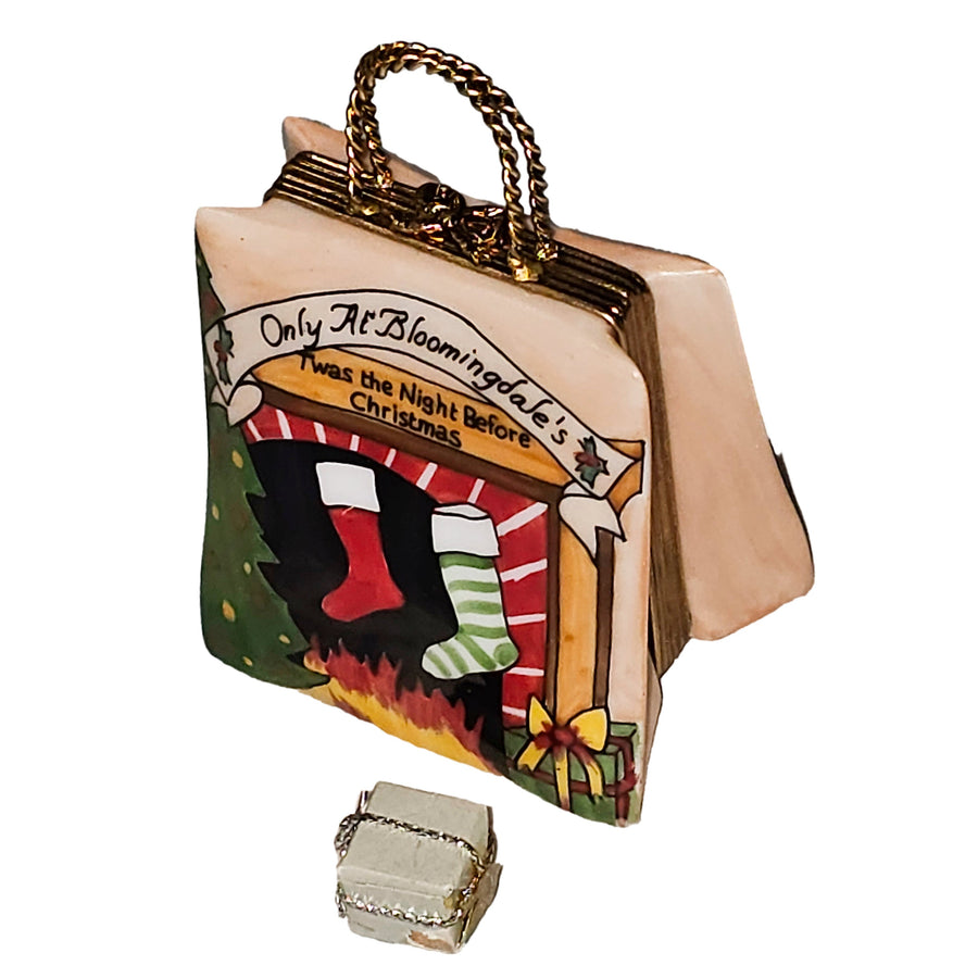 Charming Christmas Shopping Delight Porcelain Limoges christmas xmas theme French Trinket Box