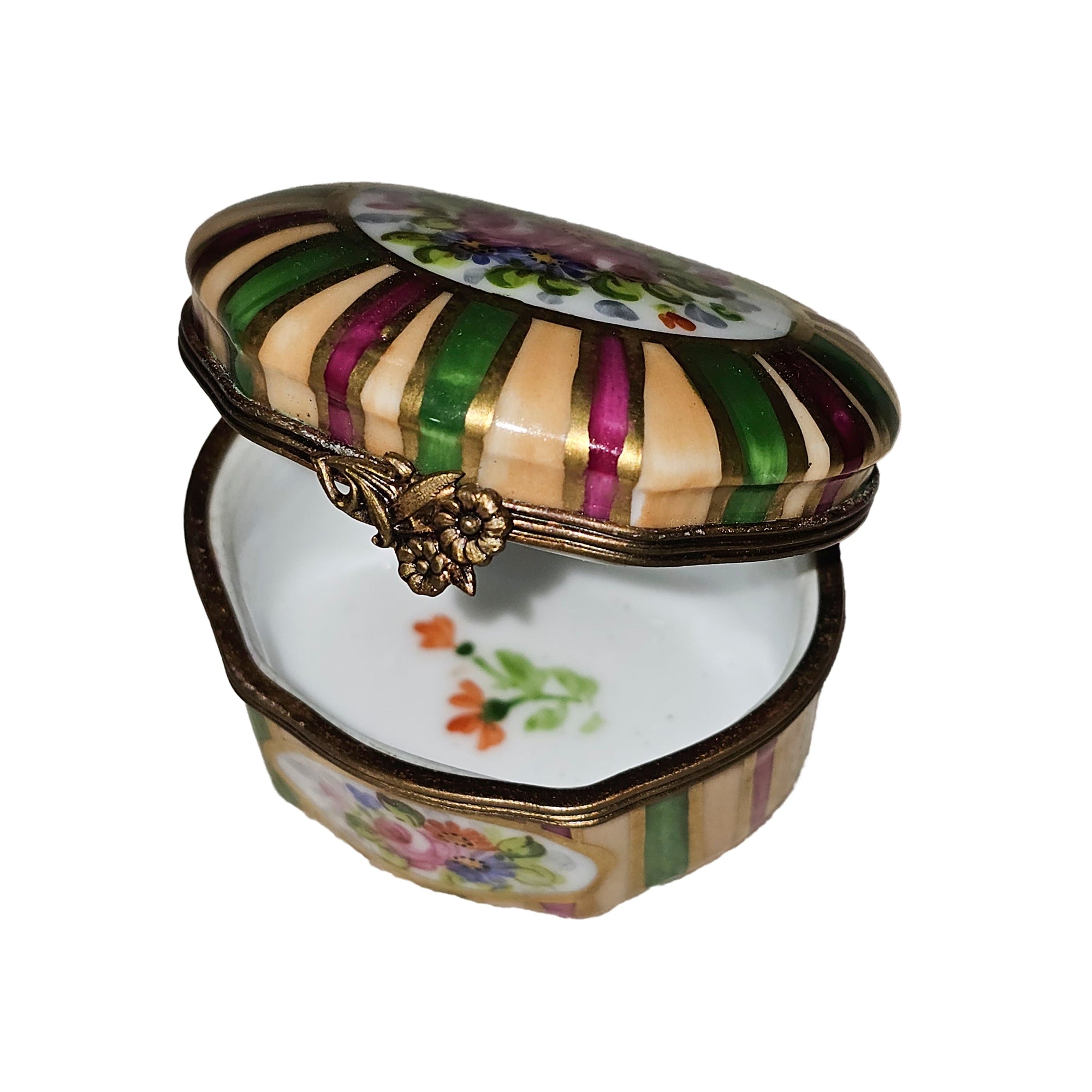 Charming Floral Limoges Box Porcelain Limoges traditional French Trinket Box