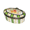 Charming Green Striped Floral Box Porcelain Limoges traditional French Trinket Box