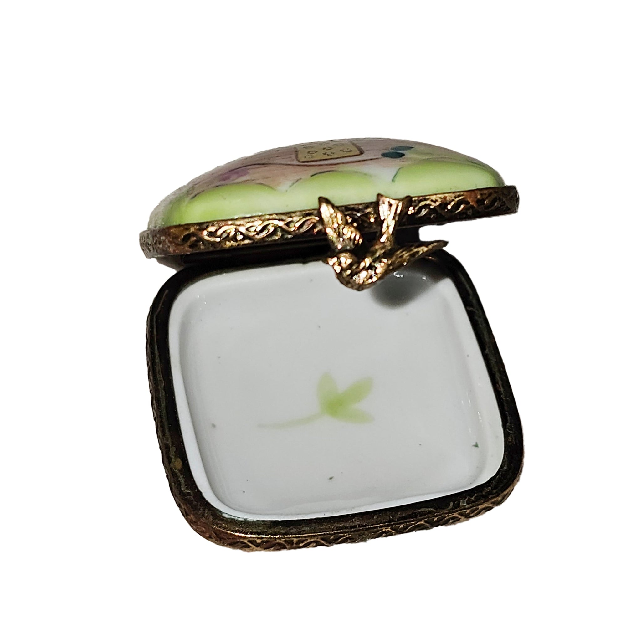 Charming Painted Flower Vase Box Porcelain Limoges Traditional French Trinket Box