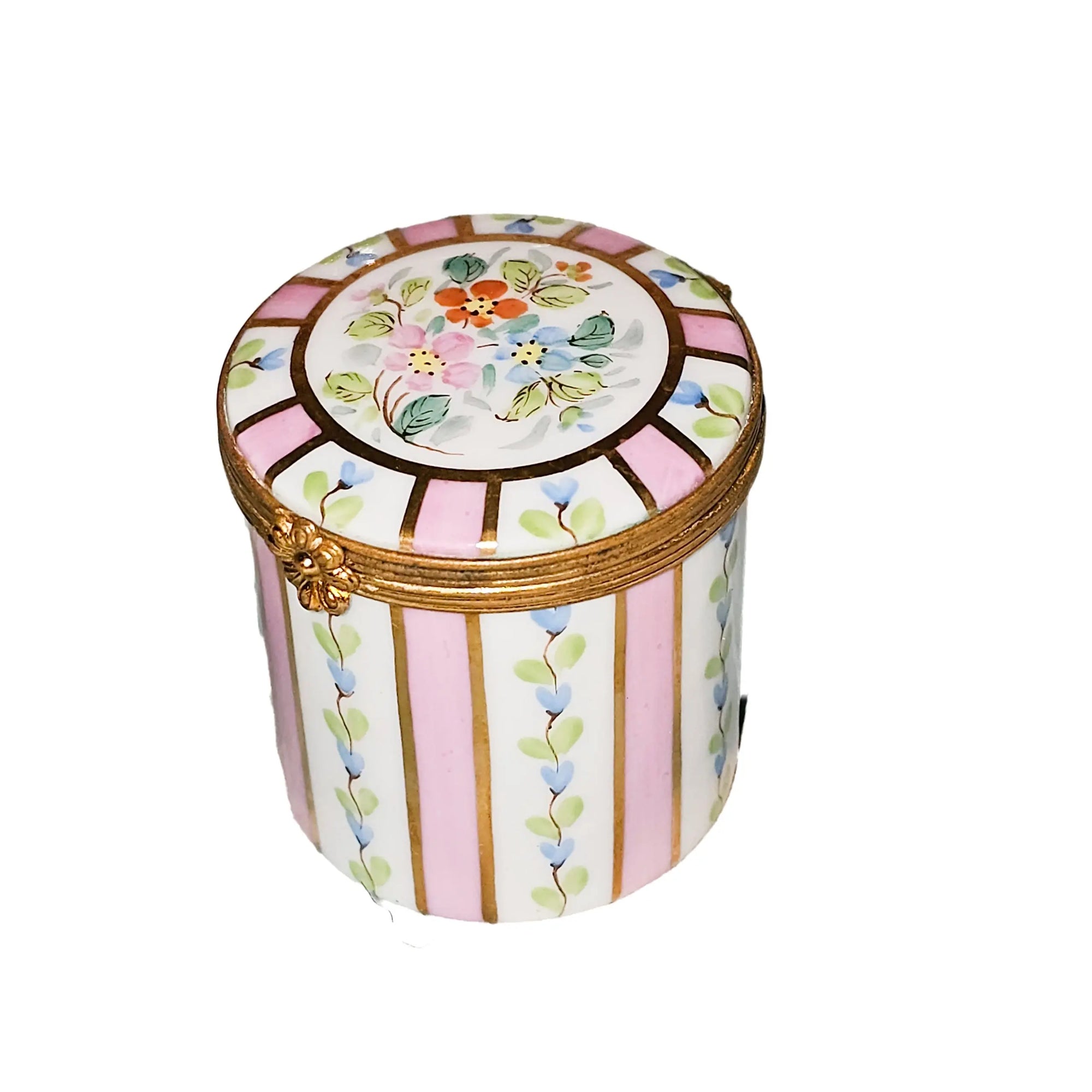 Charming Pink Floral Limoges Box Porcelain Limoges traditional French Trinket Box