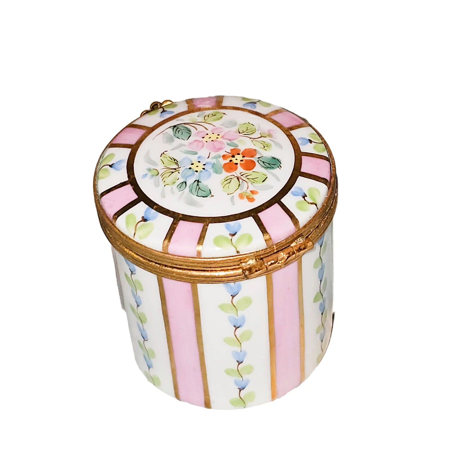 Charming Pink Floral Limoges Box Porcelain Limoges traditional French Trinket Box