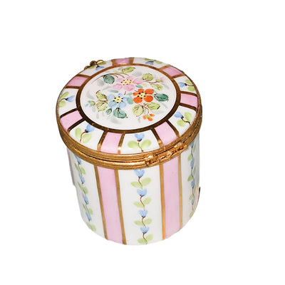 Charming Pink Floral Limoges Box Porcelain Limoges traditional French Trinket Box