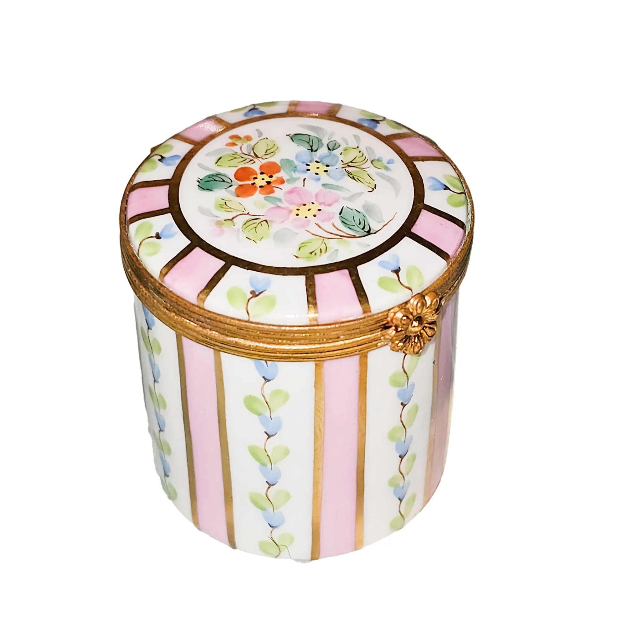 Charming Pink Floral Limoges Box Porcelain Limoges traditional French Trinket Box