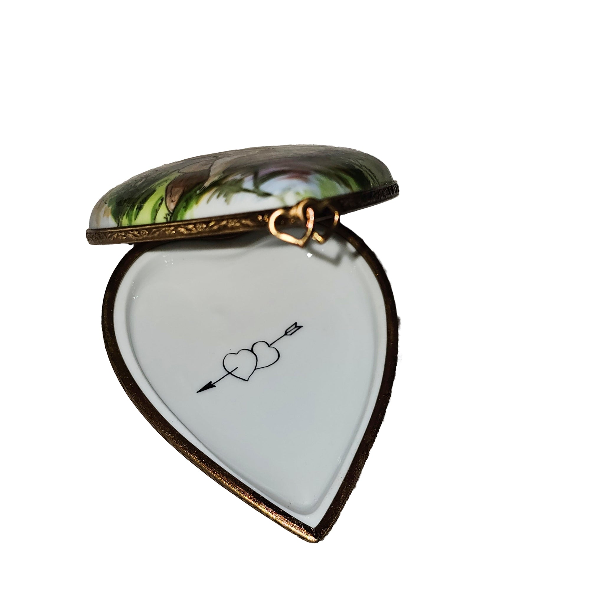 Cherub Heart Keepsake Box Porcelain Limoges Angel Love Valentine French Trinket Box