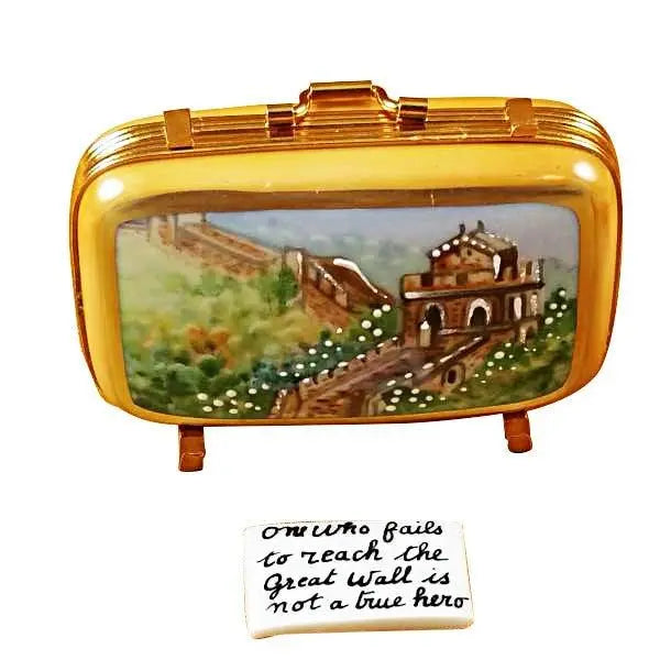 China Suitcase Porcelain Limoges Bag travel French Trinket Box